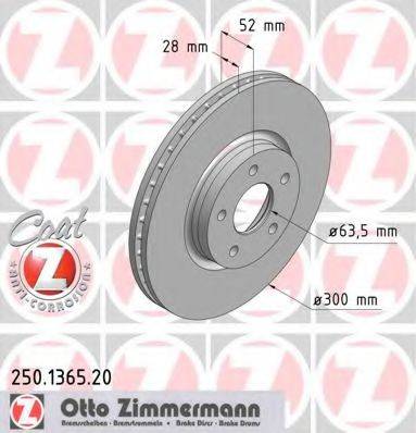 гальмівний диск ZIMMERMANN 250.1365.20