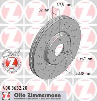гальмівний диск ZIMMERMANN 400.3632.20