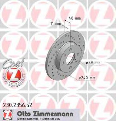 гальмівний диск ZIMMERMANN 230.2356.52