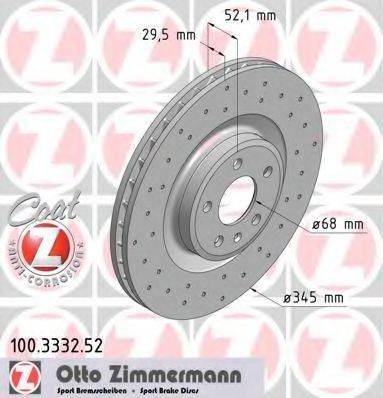 гальмівний диск ZIMMERMANN 100.3332.52