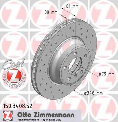 гальмівний диск ZIMMERMANN 150.3408.52