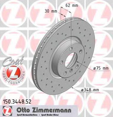 гальмівний диск ZIMMERMANN 150.3448.52