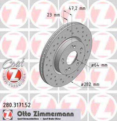 гальмівний диск ZIMMERMANN 280.3171.52