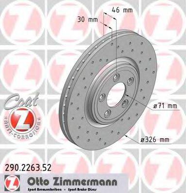 гальмівний диск ZIMMERMANN 290.2263.52