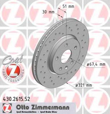 гальмівний диск ZIMMERMANN 430.2615.52