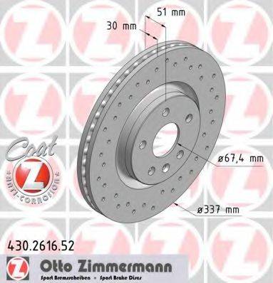 гальмівний диск ZIMMERMANN 430.2616.52