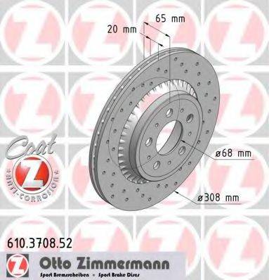 гальмівний диск ZIMMERMANN 610.3708.52