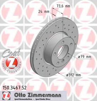 ZIMMERMANN 150346752 гальмівний диск