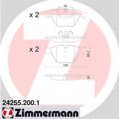 Комплект гальмівних колодок, дискове гальмо ZIMMERMANN 24255.200.1