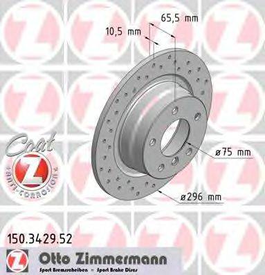 гальмівний диск ZIMMERMANN 150.3429.52
