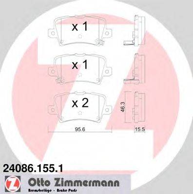 Комплект гальмівних колодок, дискове гальмо ZIMMERMANN 24086.155.1