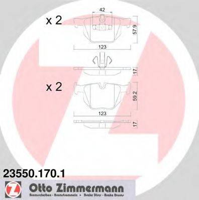 ZIMMERMANN 235501701 Комплект гальмівних колодок, дискове гальмо