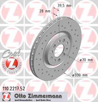гальмівний диск ZIMMERMANN 110.2217.52