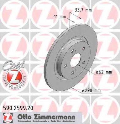 гальмівний диск ZIMMERMANN 590.2599.20