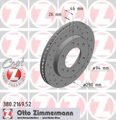 гальмівний диск ZIMMERMANN 380.2169.52