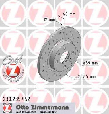 гальмівний диск ZIMMERMANN 230.2357.52