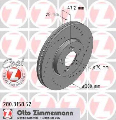 гальмівний диск ZIMMERMANN 280.3158.52