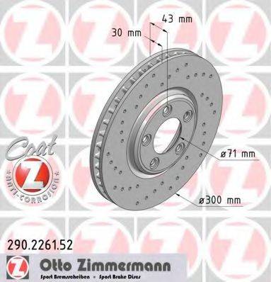 гальмівний диск ZIMMERMANN 290.2261.52