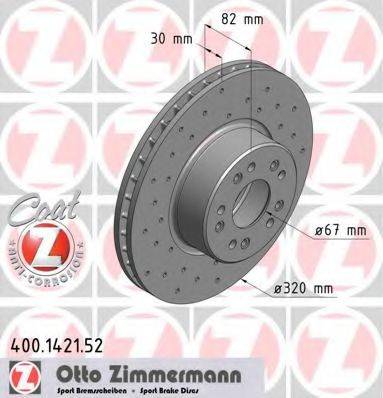 гальмівний диск ZIMMERMANN 400.1421.52