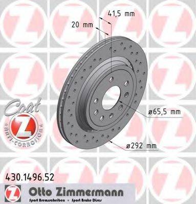 гальмівний диск ZIMMERMANN 430.1496.52