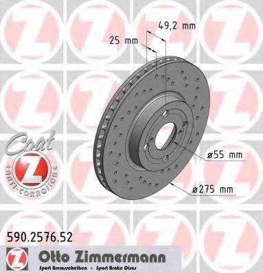 гальмівний диск ZIMMERMANN 590.2576.52