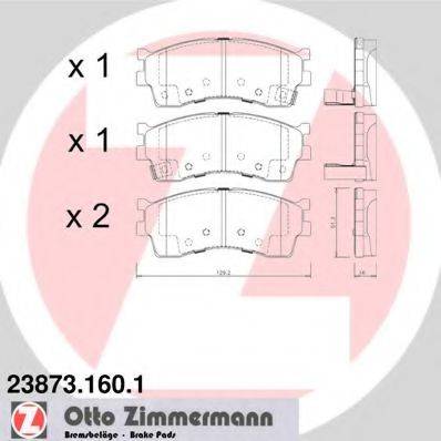 Комплект гальмівних колодок, дискове гальмо ZIMMERMANN 23873.160.1