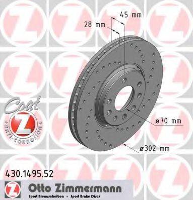 гальмівний диск ZIMMERMANN 430.1495.52