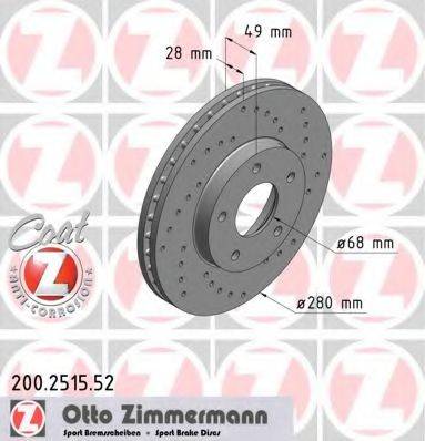 гальмівний диск ZIMMERMANN 200.2515.52