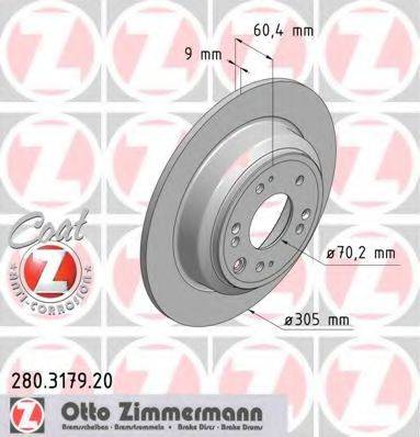 гальмівний диск ZIMMERMANN 280.3179.20