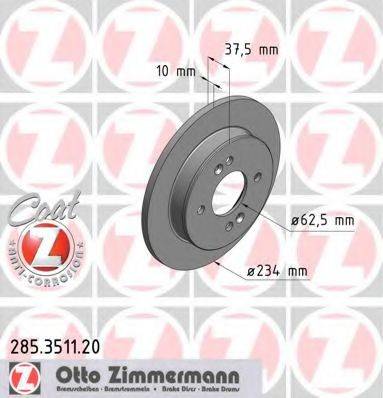 гальмівний диск ZIMMERMANN 285.3511.20