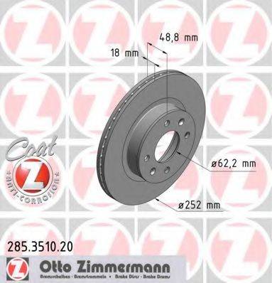 гальмівний диск ZIMMERMANN 285.3510.20
