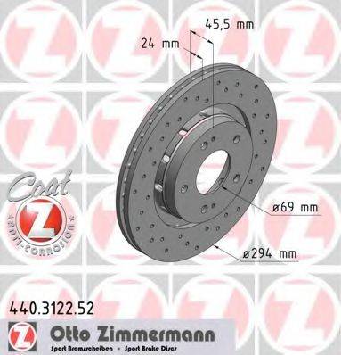 гальмівний диск ZIMMERMANN 440.3122.52
