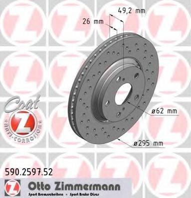 гальмівний диск ZIMMERMANN 590.2597.52