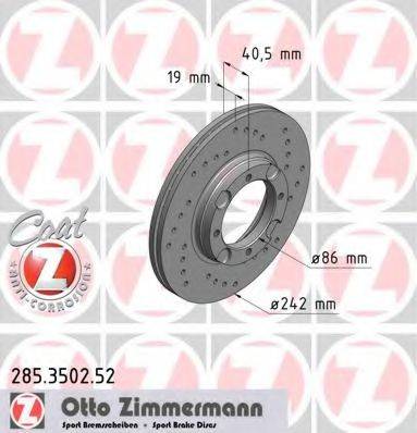 гальмівний диск ZIMMERMANN 285.3502.52