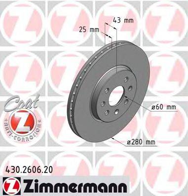 гальмівний диск ZIMMERMANN 430.2606.20