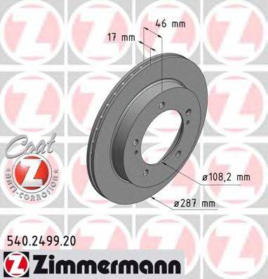 гальмівний диск ZIMMERMANN 540.2499.20