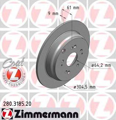 гальмівний диск ZIMMERMANN 280.3185.20