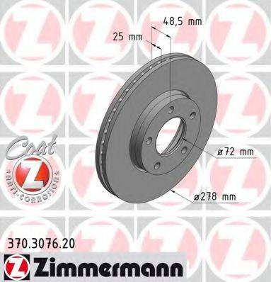 гальмівний диск ZIMMERMANN 370.3076.20