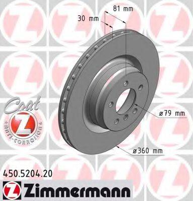 гальмівний диск ZIMMERMANN 450.5204.20