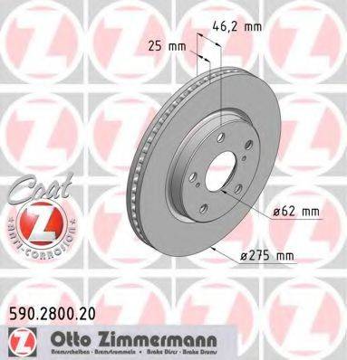 гальмівний диск ZIMMERMANN 590.2800.20