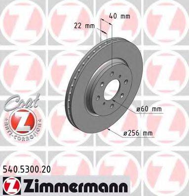 гальмівний диск ZIMMERMANN 540.5300.20