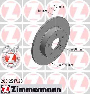 гальмівний диск ZIMMERMANN 200.2517.20