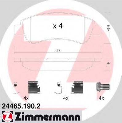 ZIMMERMANN 244651902 Комплект гальмівних колодок, дискове гальмо