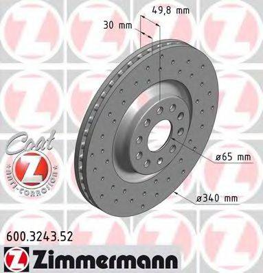 гальмівний диск ZIMMERMANN 600.3243.52