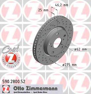 гальмівний диск ZIMMERMANN 590.2800.52