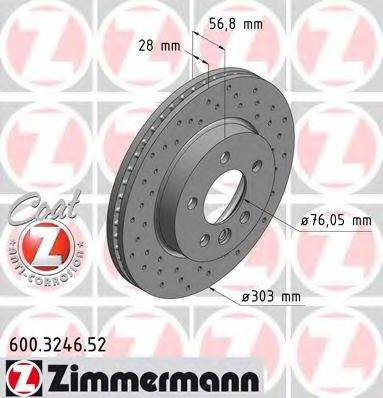 гальмівний диск ZIMMERMANN 600.3246.52