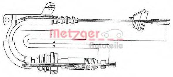 Трос, стоянкова гальмівна система METZGER 10.817