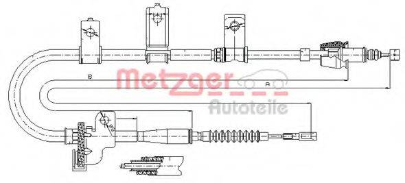 Трос, стоянкова гальмівна система METZGER 17.6020