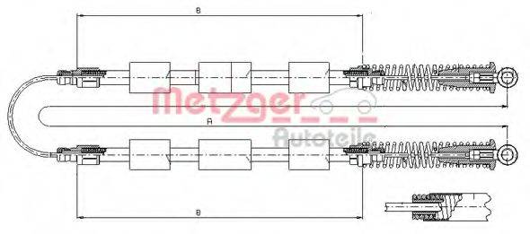 Трос, стоянкова гальмівна система METZGER 321.20