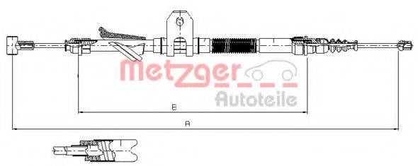 Трос, стоянкова гальмівна система METZGER 451.2